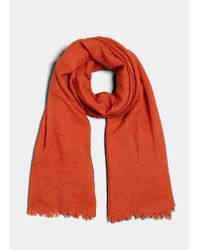 Red Rick Owens Flannel Scarf in Rust Womens Accessories Scarves and mufflers 