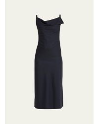 The Row Berna Open back Wool Midi Dress in Blue Lyst