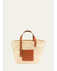 LOEWE Raffia Basket Tote Bag Natural Black 583671