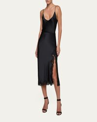 L'Agence Scotly Silk Lace Dress in Pink | Lyst