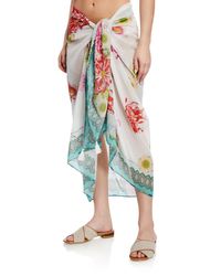 Johnny Was Multicolor Emilia Printed Cotton-silk Sarong Coverup