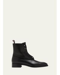 Christian Louboutin William Leather Western Ankle Boots in Black for Men