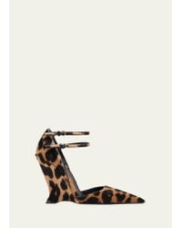FERRAGAMO Siwar leopard-print calf hair flats