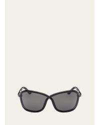 Tom Ford Maxine T-monogram Round Acetate Sunglasses