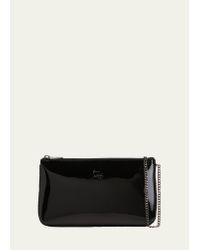 Loubila Pouch - Pouch - Patent calf and strass - Black - Christian