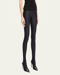 【関税&送料込】Saint Laurent Black Cashmere Leggings SAINT LAURENT Glossed stretch leggings | NET-A-PORTER