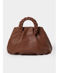 Womens Top-handle bags Hereu Top-handle bags Brown Hereu Cala Heavy Canvas Top Handle Bag in Beige/Chestnut 