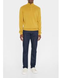 Mens Clothing Sweaters and knitwear Zipped sweaters Ermenegildo Zegna Half-zipped Wool Sweater in Red for Men 