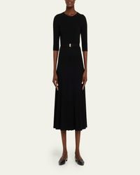 Veronica Beard Elthea Belted Midi Dress in Black | Lyst