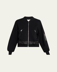 3.1 Phillip Lim Floral Cloque Bomber Jacket in Black | Lyst