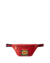 Gucci Men&#39;s Small Retro Leather Fanny Pack Belt Bag in Red - Lyst