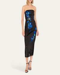 MILLY Kinsley Floral Sequin Lace Midi Dress in Metallic | Lyst MILLY Kinsley Floral Sequin Lace Midi Dress in Metallic | Lyst