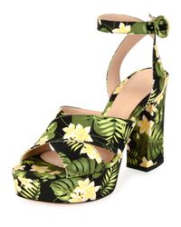 Gianvito Rossi | Multicolor Floral-print Platform Sandal | Lyst
