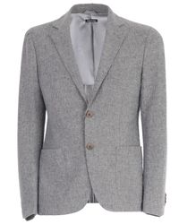 Giorgio Armani - Gray Giacca Sfoderata 3t.toppa for Men - Lyst