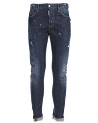 DSquared² - Blue Jeans Biker Pattella Militare for Men - Lyst
