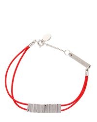 Dior Homme | Red Brass Metal And Waxed Cotton Bracelet for Men | Lyst