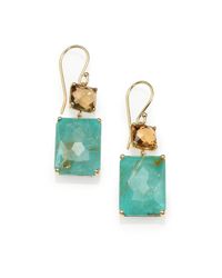 Ippolita | Metallic Cognac Citrine, Turquoise, Rutilated Quartz & 18K Yellow Gold Earrings | Lyst