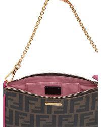 Fendi | Brown Logo Printed Coated Canvas Clutch | Lyst