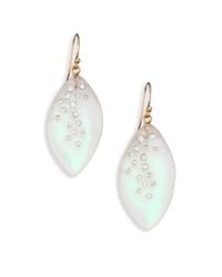Alexis Bittar | Metallic Coral Deco Lucite & Crystal Dusted Leaflet Drop Earrings | Lyst