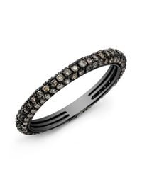 Anne Sisteron - Black 14kt Oxidized White Gold Brown Diamond Ring - Lyst