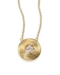 Jude Frances | Metallic Classic Diamond & 18k Yellow Gold Brushed Window Pendant Necklace | Lyst