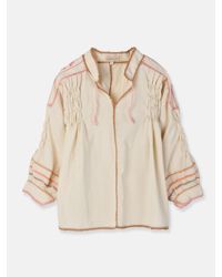 Carolina K Natural Oaxacan Crochet Blouse