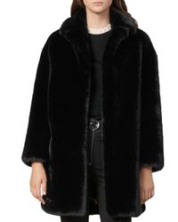 sandro fur hood coat