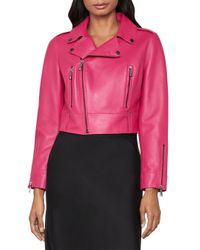 bcbg yellow leather jacket