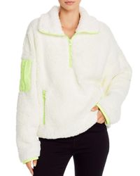 fuzzy jacket half zip