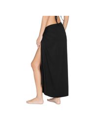 Robin Piccone Black Ava Long Pareo Swim Cover - Up