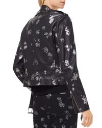 michael kors silver leather jacket