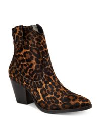 western leopard booties
