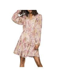 Reiss Synthetic Cari Floral Smock Dress In Pink Lyst 