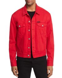 calvin klein red denim jacket