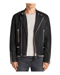AllSaints Reimer Leather Biker Jacket in Black for Men - Lyst