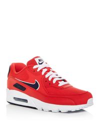 Nike Leather Air Max 90 Essential Trainers In Red Aj1285-601 for Men - Lyst