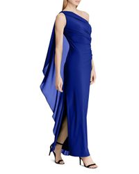 Ralph Lauren Lauren Lisella One Shoulder Dress in Parisian Blue (Blue) -  Lyst