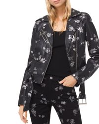 michael kors silver leather jacket