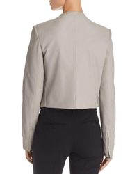 Theory Gray Draped Leather Jacket