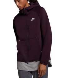 Nike Tech Fleece Hoodie in Burgundy Ash/White (Purple) for Men - Lyst