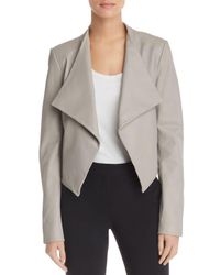 Theory Gray Draped Leather Jacket
