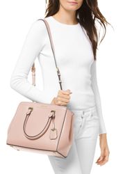 benning large leather satchel michael kors