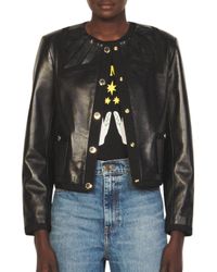 sandro leather jacket womens