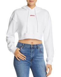 Levi's Cropped Hoodie in White - Lyst