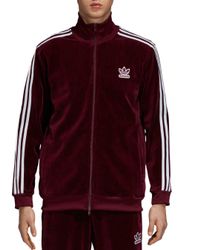 adidas maroon velvet track jacket