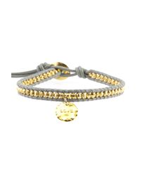 Chan Luu | Metallic Gold Bead On Coconut Leather Bracelet With Love Charm | Lyst
