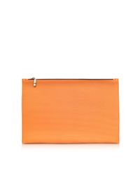 Victoria Beckham - Women's Orange Leather Clutch - Lyst