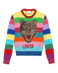 Gucci Wool Loved Tiger Motif Sweater - Lyst