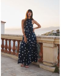 Boden Lola Blouson Maxi Dress in Green | Lyst