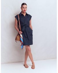 Boden Rachel Knitted Shirt Dress in Blue | Lyst